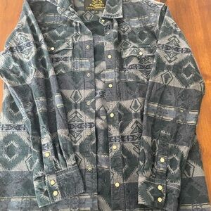 STS Ranchwear Men's Blue and Gray Patterned Jacket